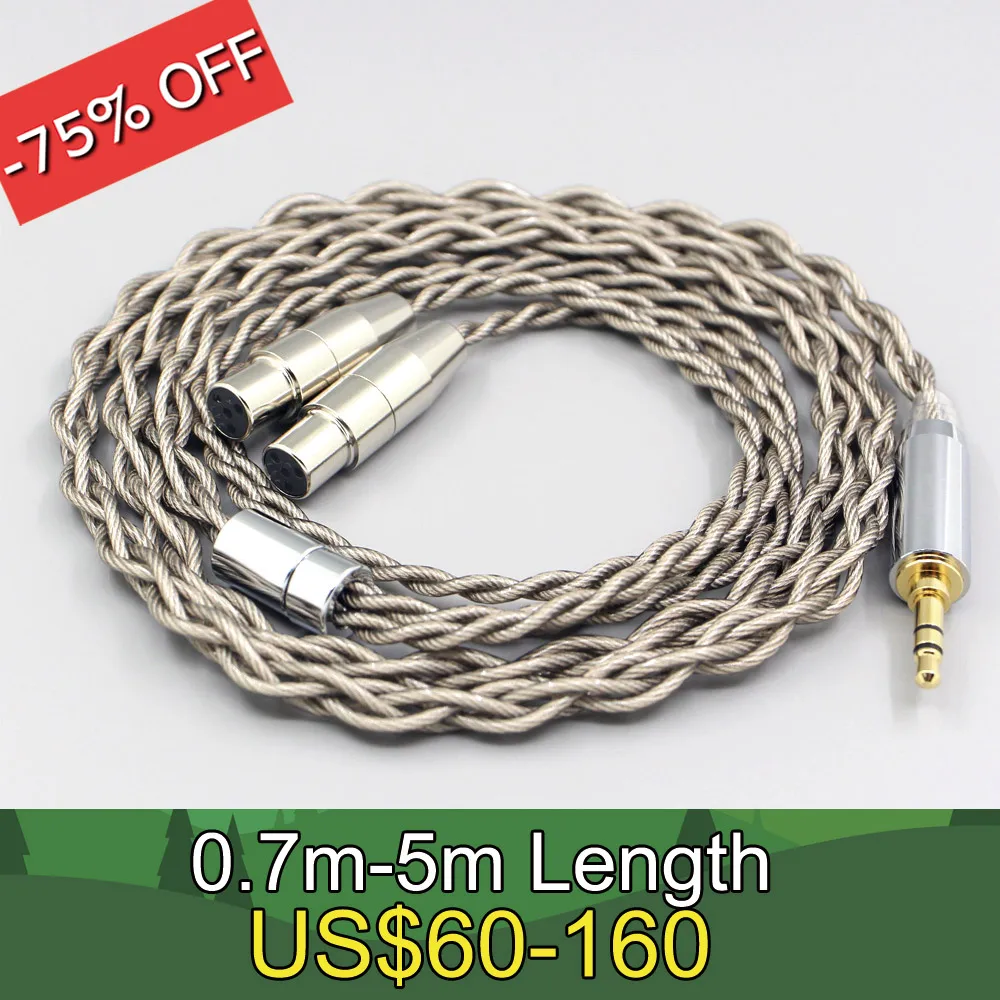 

99% Pure Silver + Graphene Silver Plated Shield Earphone Cable For Audeze LCD-24 Open Back Planar Magnetic headphone