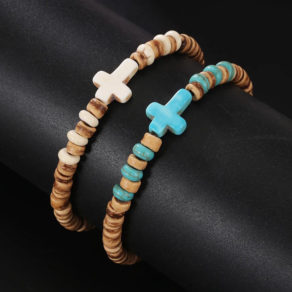 Bracelet En Perles De Bois Avec Charm Hibou - Couleur Or Et Argent - Style Bohème Rétro Pour Femme