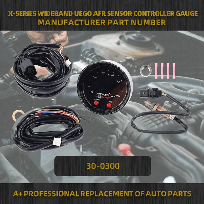 

1Set 30-0300 X-Series Wideband Gauge 52Mm 2 1/16In O2 UEGO Air Fuel Ratio Controller Kit LSU 4.9 Lambda Oxygen Sensor, Durable