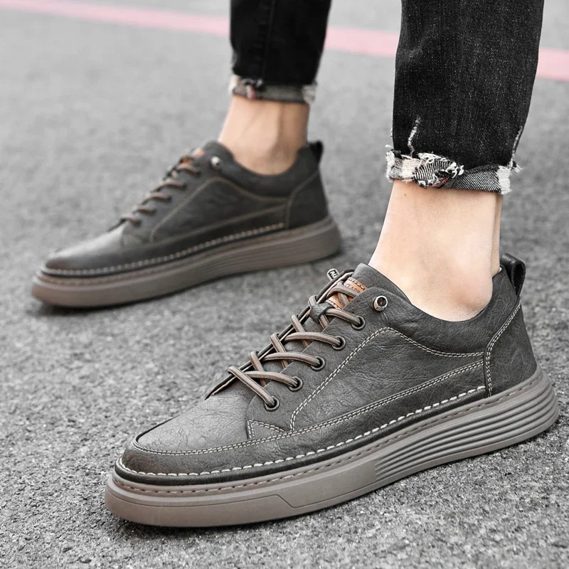Handmade Brand Men Casual Shoes Genuine Leather Men Flats Soft Oxford Shoes Luxury Quality Outdoor Sneakers mens shoes