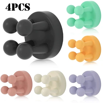 Gancio porta spazzolino in silicone da 4 pezzi Gancio singolo autoadesivo impermeabile montato a parete per appendere il supporto della spina di utilità chiave 1