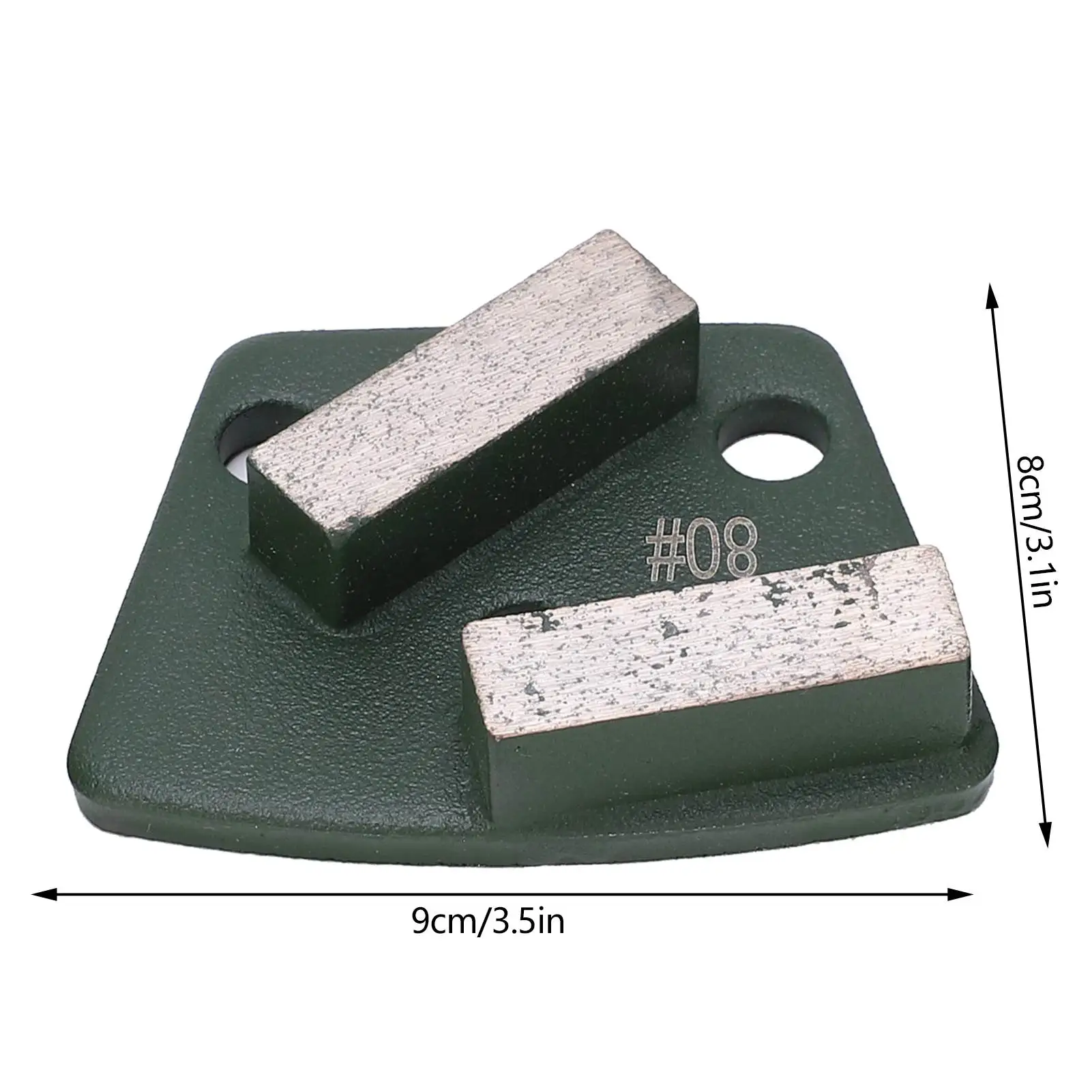 3PCS Diamond Grinding Shoes - Trapezoid Concrete Floor Grinding Discs With 2 Long Teeth 80# Green