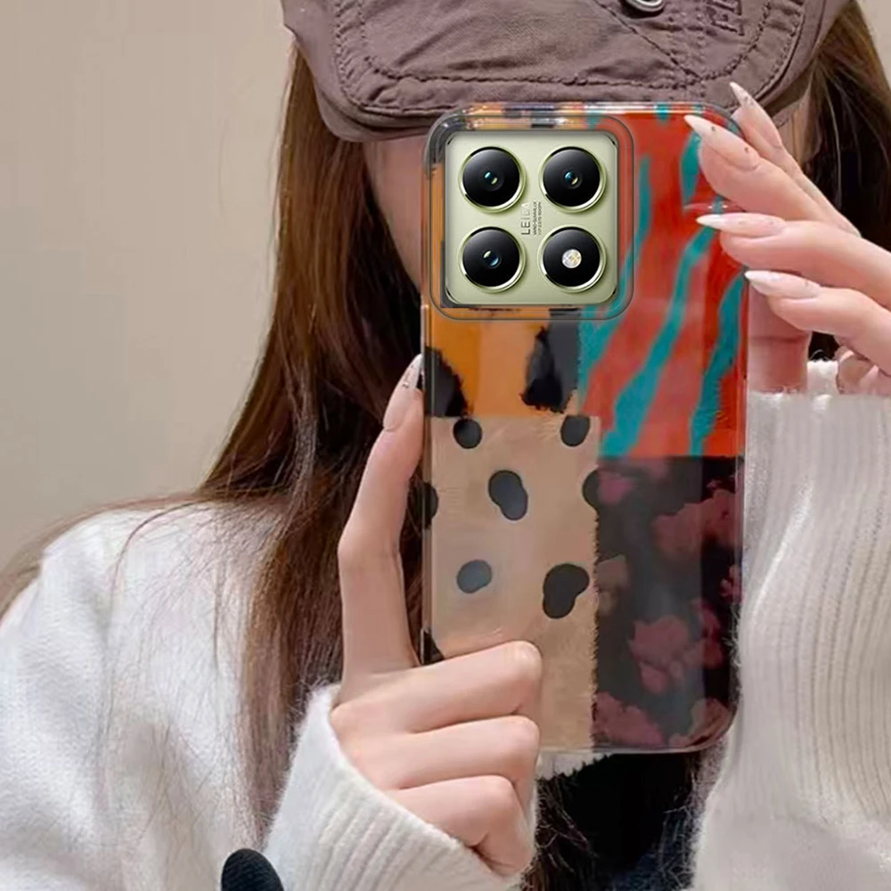 Coque de téléphone pour Xiaomi 14T 15T 13T Pro 11 Lite Poco X3 M5S M6 X6 X7 X5 Pro C65, motif léopard coréen multicolore, coque de couple