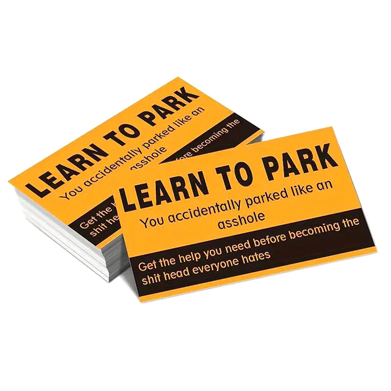 Parking Violation Cards 50Pcs Bad Parking Cards You Parked Like An Idiot Funny Cardboard With Multi Violation Reasons