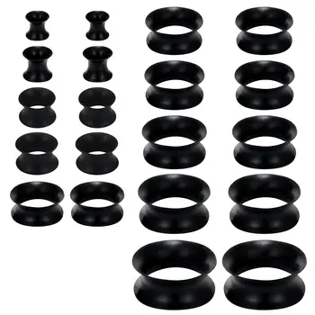 1 Pair 4-20mm Ultra Thin Silicone Flexible Flesh Tunnel Expander Stretching Gauge Earlets Plug Set Gauges Kit 1