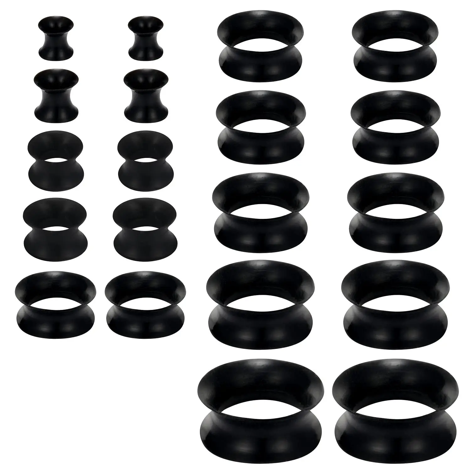 1 Pair 4-20mm Ultra Thin Silicone Flexible Flesh Tunnel Expander Stretching Gauge Earlets Plug Set Gauges Kit
