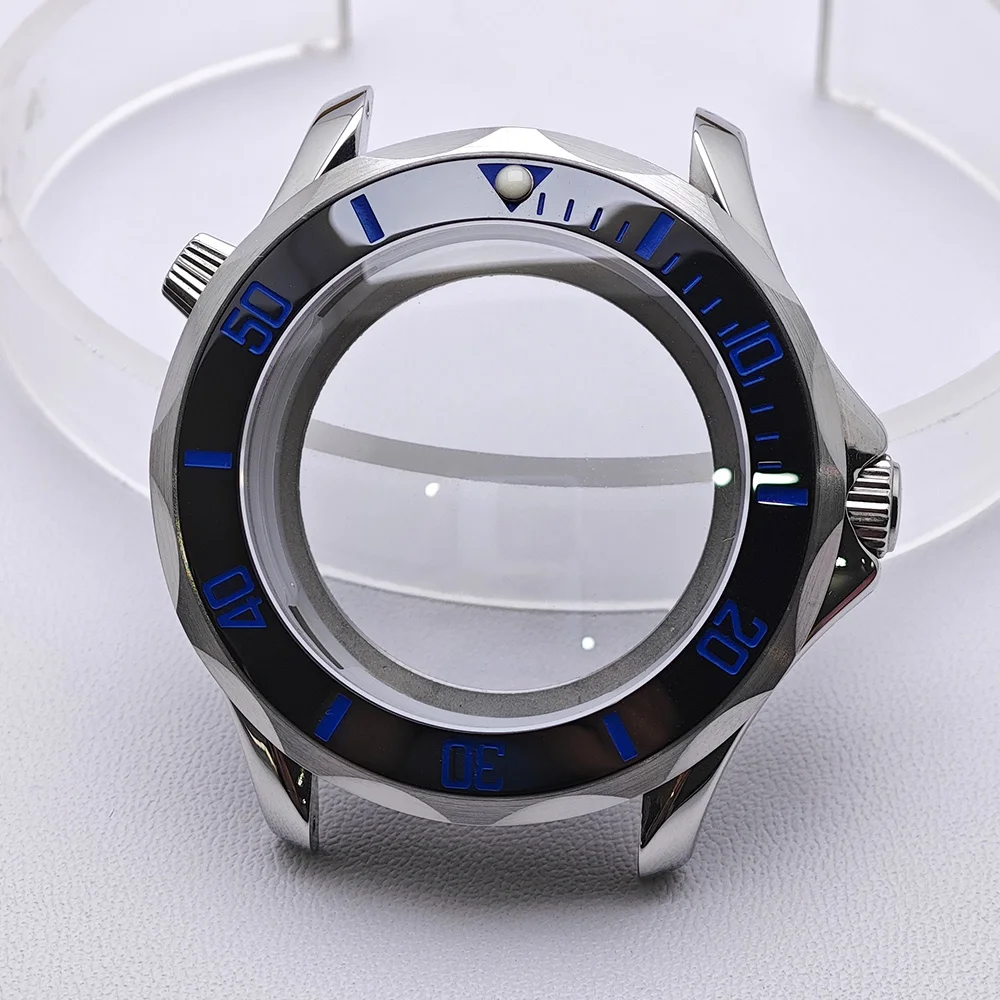 High-Quality Silver Diving Watch Case for Men with Automatic Movement