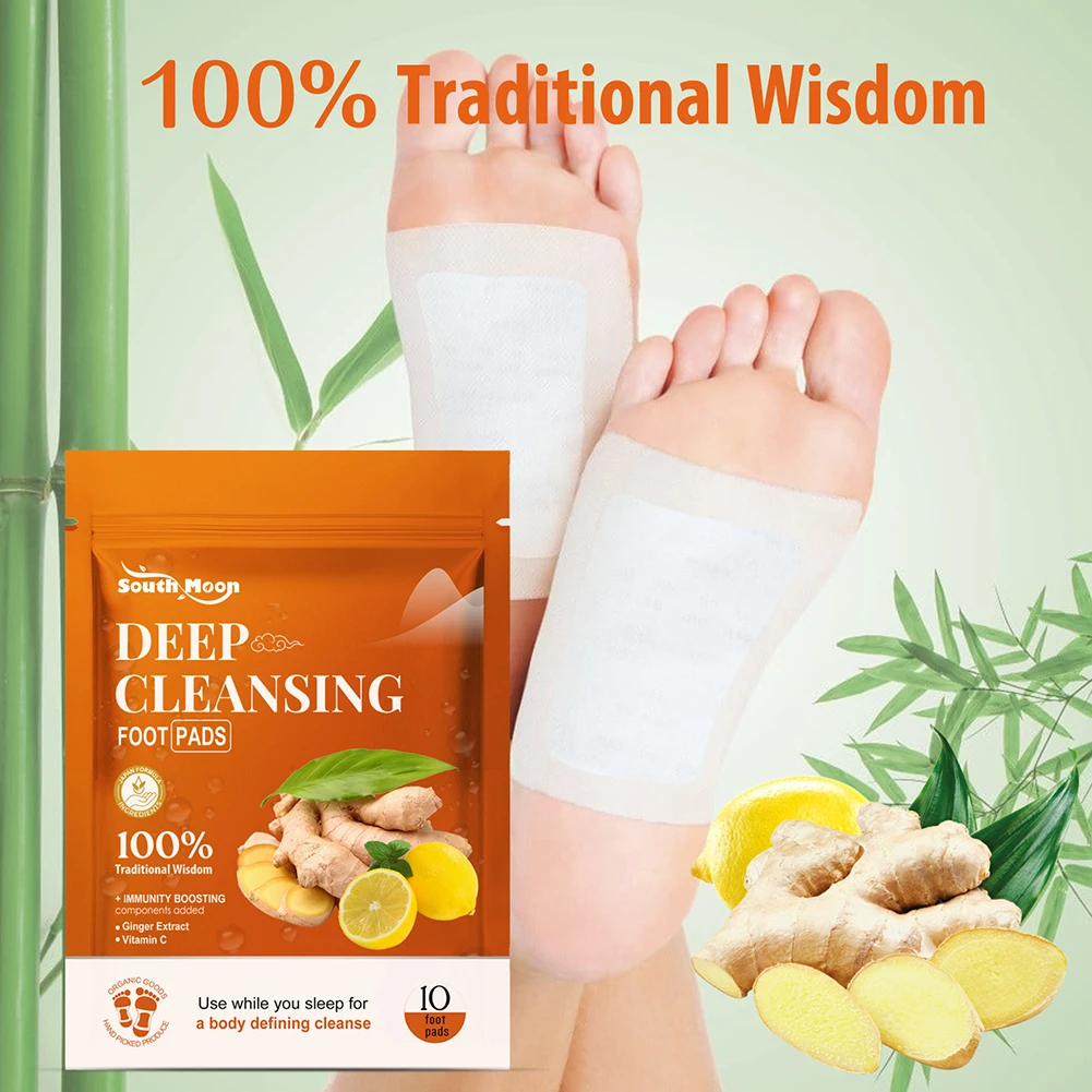 10-40Pcs Ginger Deep Pads Natural Herbal Relief Stress Improve Sleep Cleansing Detox Slimming Foot Care Tool_voghion.com