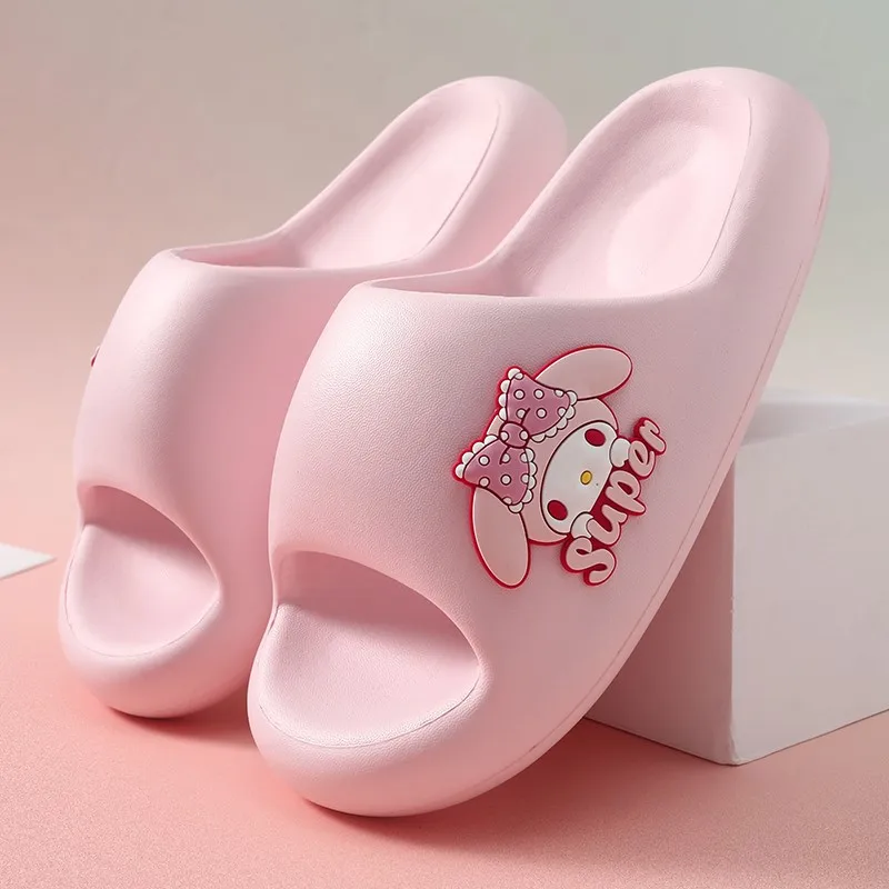 Summer Bathroom Household Slippers For Women Men Flat Non-Slip Cartoon Flip-Flops Beach Women'S Sandals Indoor And Outdoor