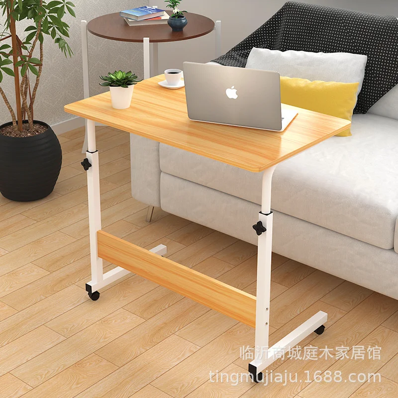 

Computer Laptop Desk Height Adjustable Wooden Laptop Table Computer Standing Desk with Wheels