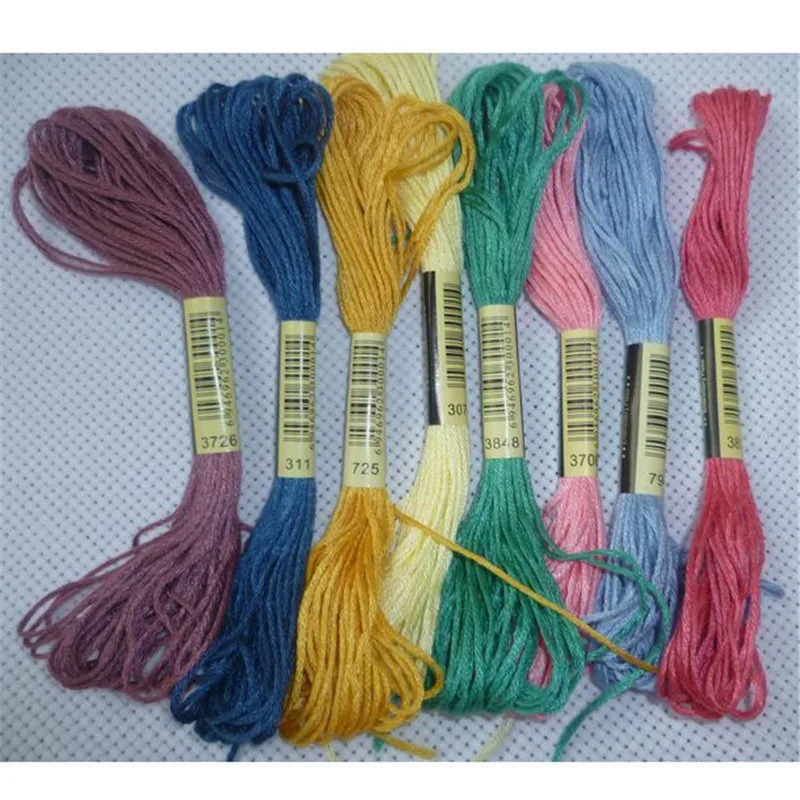 15-200 مرساة عبر غرزة التطريز الموضوع التطريز الموضوع البوليستر خيط القطن التطريز خط الخياطة الحرفية الموضوع