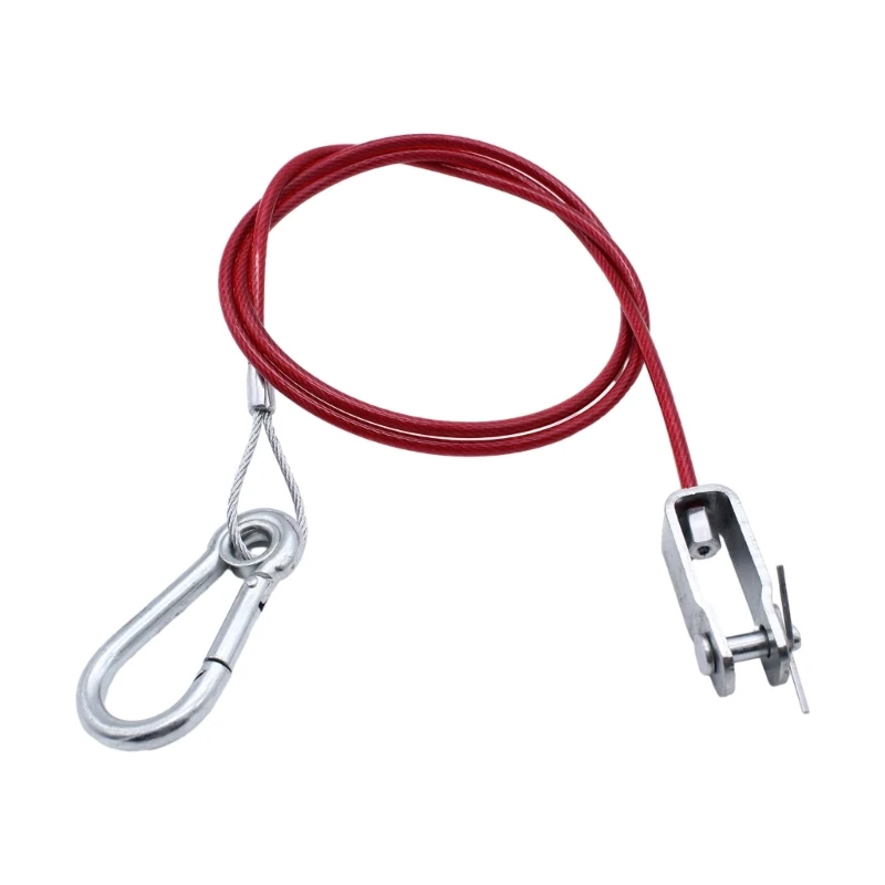 

Stainless Steel Trailer Dismounting Safety Rope with shaped Clip and Carabiner Fork Ensure Safe Stable Towing Journey