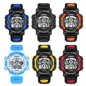 Kids Student Digital Sport Watch Multi-Function Colorful Light Waterproof Electronic Watch Christmas Gift