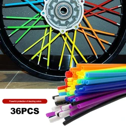 36pcs Motorcycle Wheel Spoke Protector Wraps Rims Skin Trim Covers Pipe 17cm/24cm Motocross Bicycle Bike Decoration Tubes