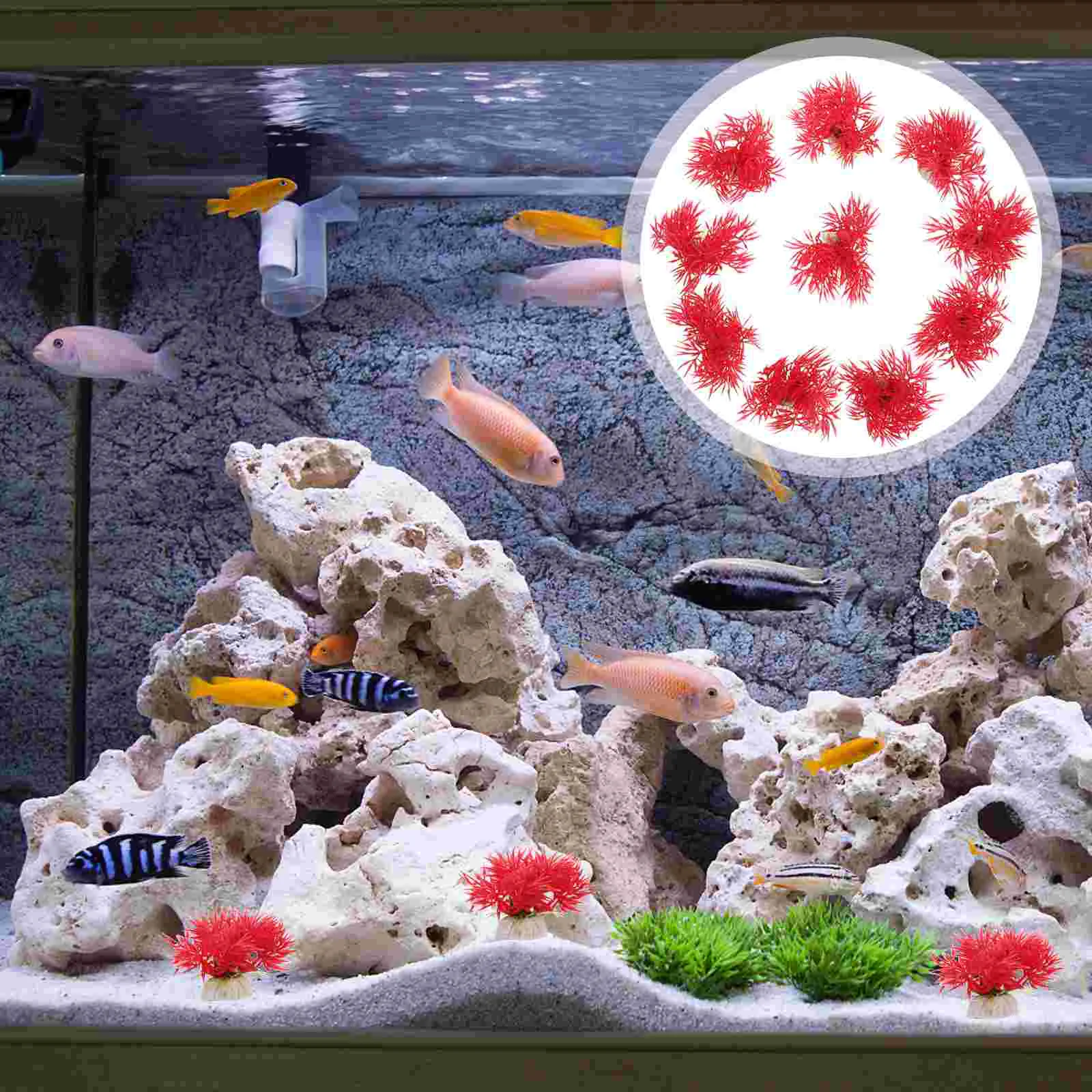 

10pcs Fish Tank Fake Plant Decoration Plastic Simulation Underwater Plant Model Fish Hideout Place