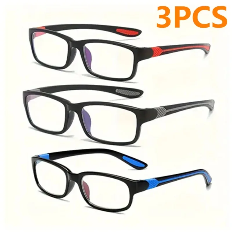Sports reading glasses for men and women, comfortable and elegant, with polycarbonate lenses, 1/3 pieces