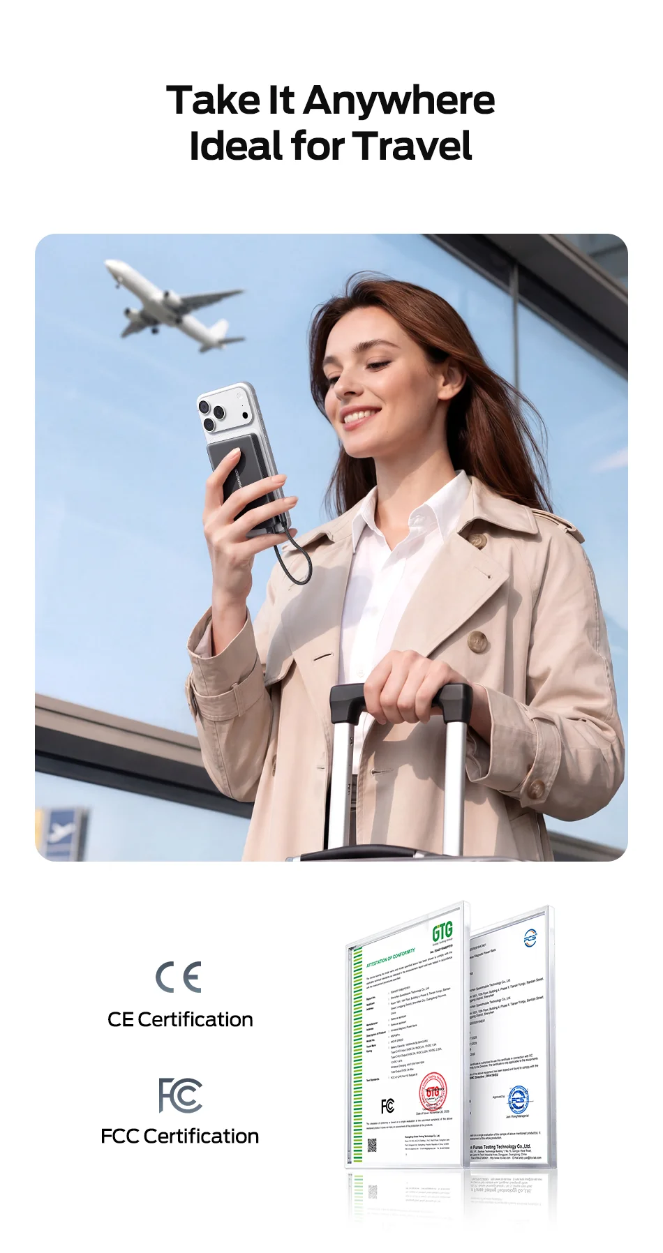 MOVESPEED Magnetische kabellose Ladestation, 10000 mAh, 5000 mAh, halbfester Akku, Powerbank für iPhone, 15 W PD, schnelles Ladegerät – Detail 5