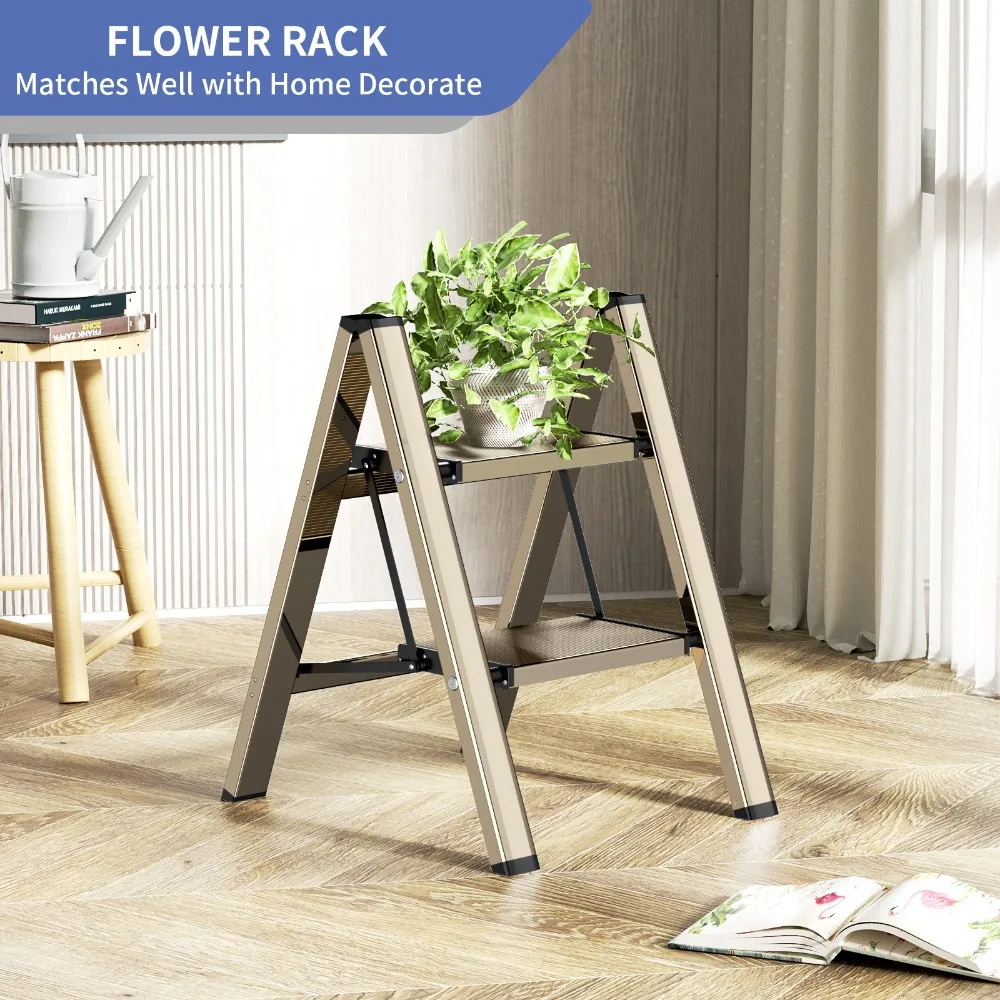 Ladnamy 2-step Ladder Simple Fashion Ladder Chair Home MultiFunction Step Stool Reic Folding Ladder Stool Renword Flower Stand