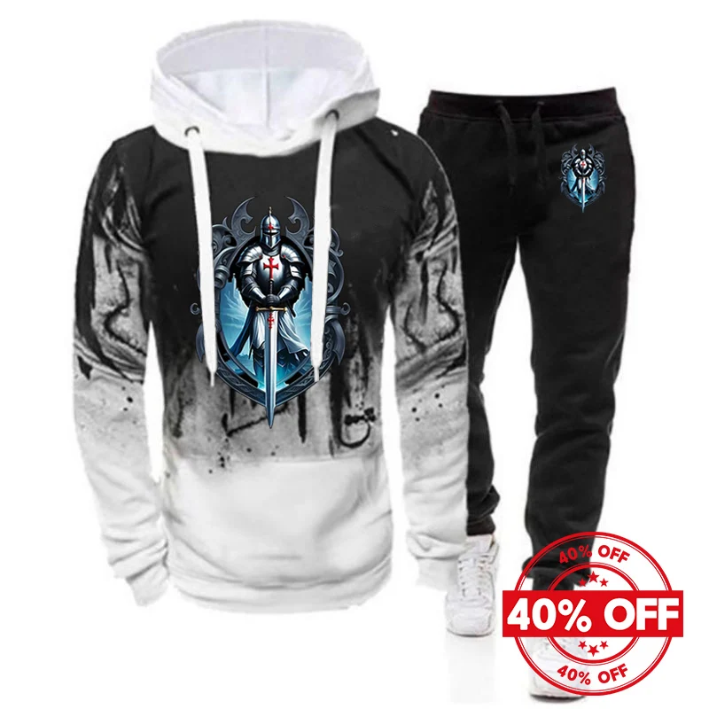 Mens Knights Templar Hoodies and Leisure Pants Suits
