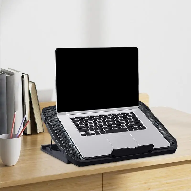 노트북용 냉각 패드, 효율적인 열 감소 노트북 스탠드, 에어 쿨러 노트북 스탠드, 거치대 블루 LED 노트북 냉각 선풍기 베이스