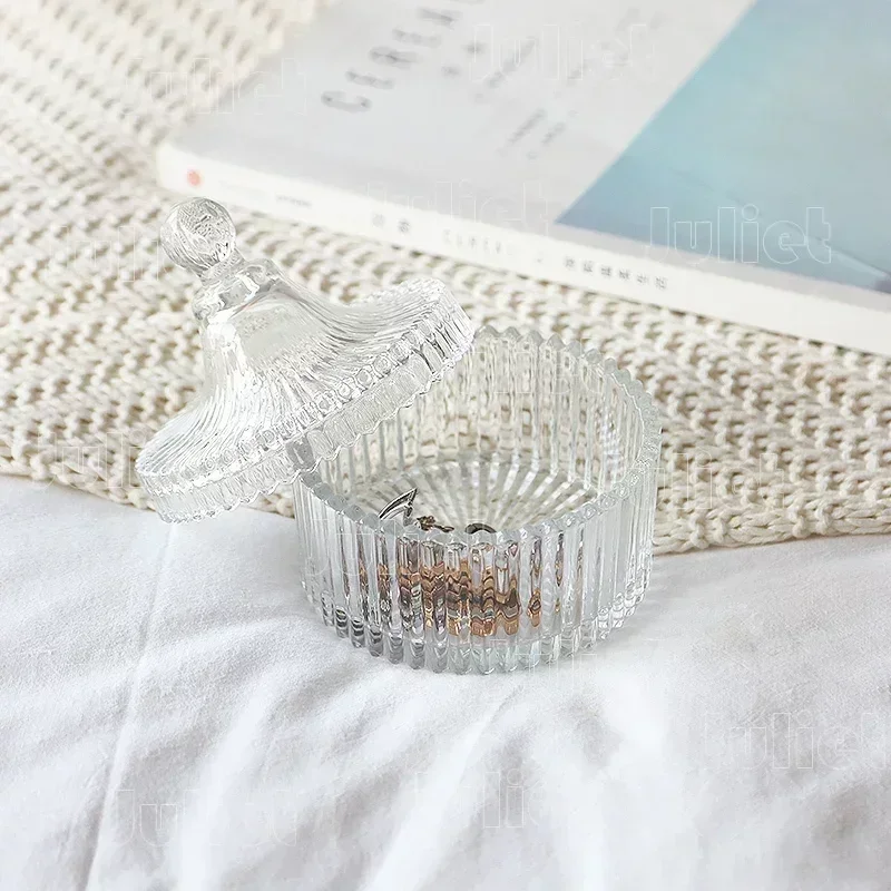 Glass Sugar Jar Cosmetic Storage Jars Nordic Style Glass Box Room Decoration Boxes Craft Candy Jars Glass Jar and Lids Household