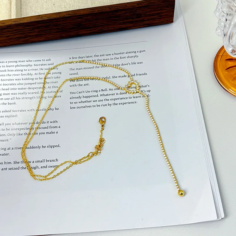 Liebe Quaste Kristalle Anhänger Legierung Schlüsselbein Kette Frauen Licht Luxus Personalisierte Halsketten Mode Schmuck
