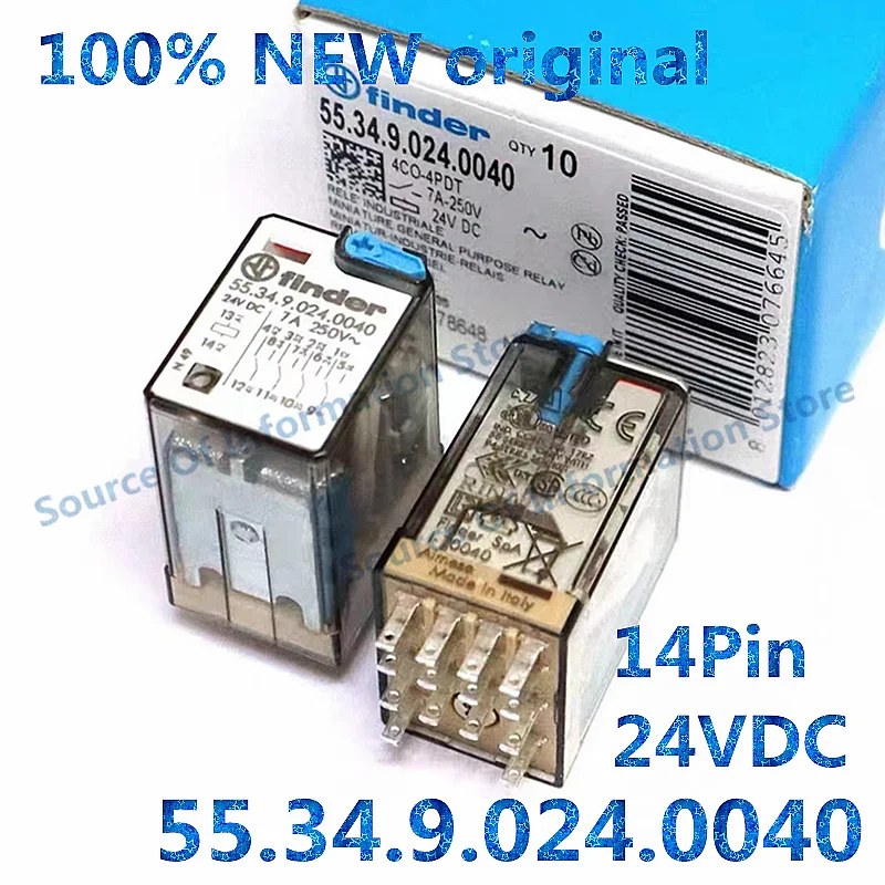 

1pcs Finder Relay 55.34.9.024.0040 24VDC 14Pin 7A