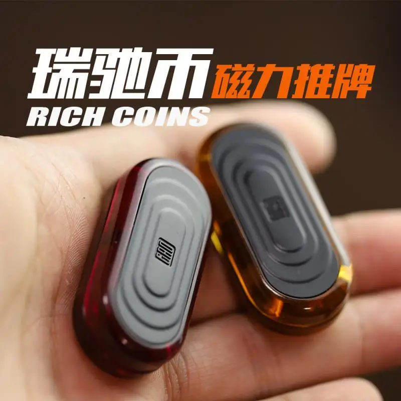 

Gao Studio Get Rich Fidget Push Slider Anti Stress Novel Toys for ADHD Magnetic Spinning Top Crisp Sound EDC Gift