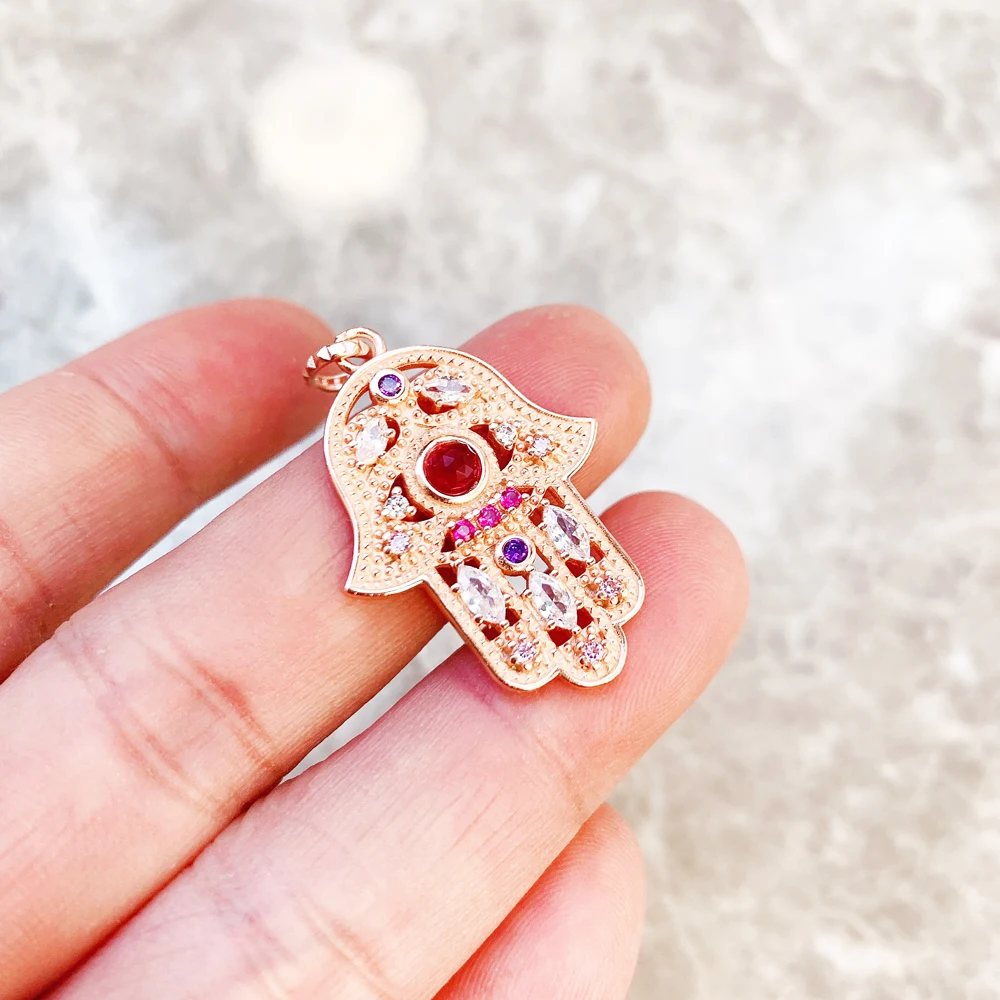 MYSTIC JEWELS By Dalia Ohrringe Hand der Fatima mit Anhänger türkisches