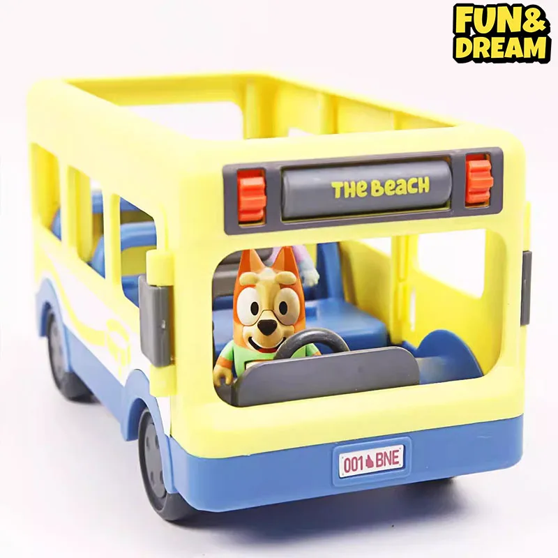 The Bluey Family And Friends Cute Bluey Dolls Movable Table Ornaments Children'S Toys School Bus Ornaments Birthday Present 5