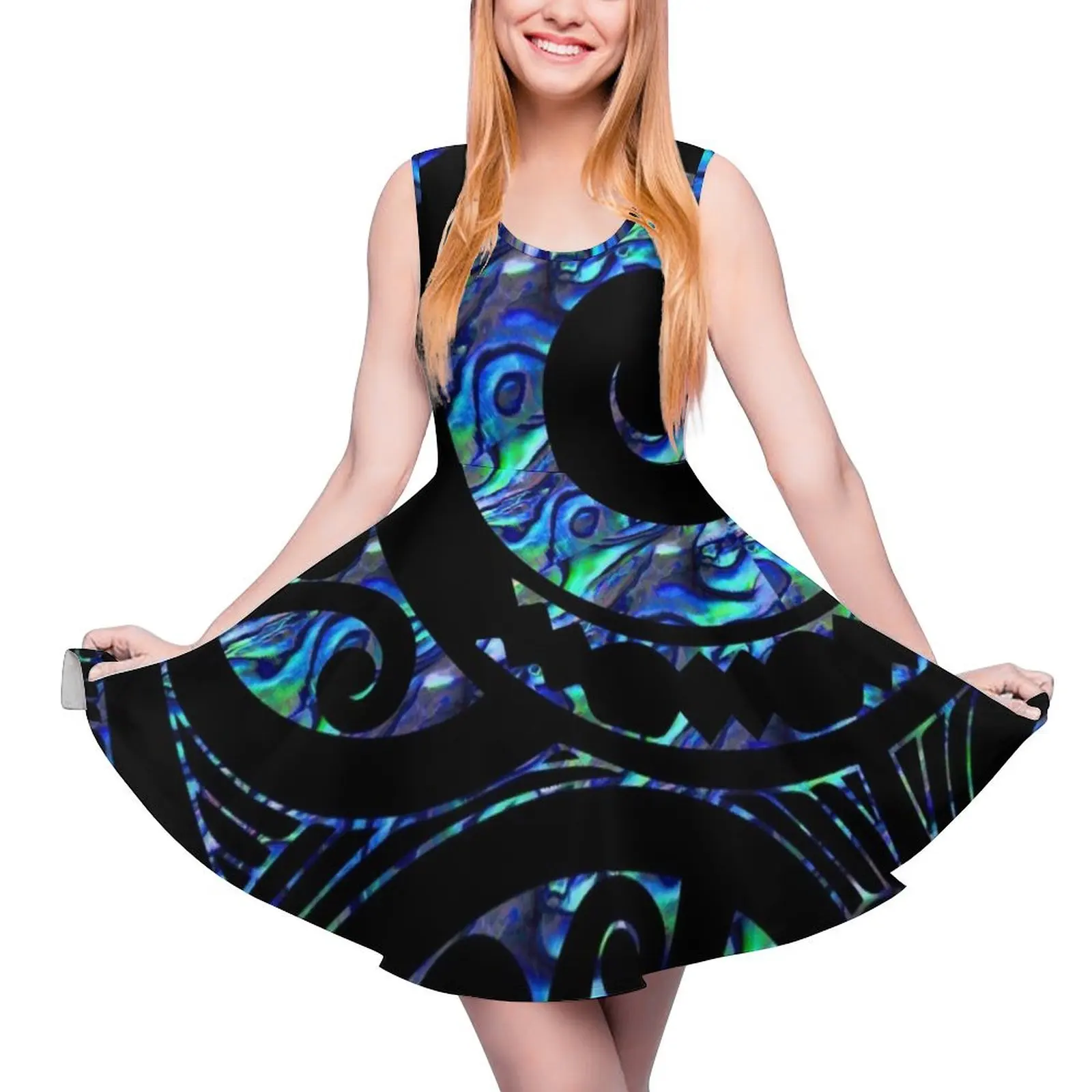 New Zealand Māori Paua Tattoo Koru Design Sleeveless Dress birthday dress for women luxury 2024 elegant dresses for women