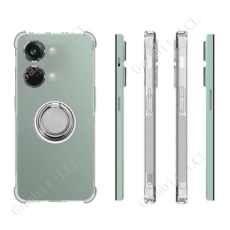 Shockproof Ring Holder Phone Case with Soft Back and Original Design