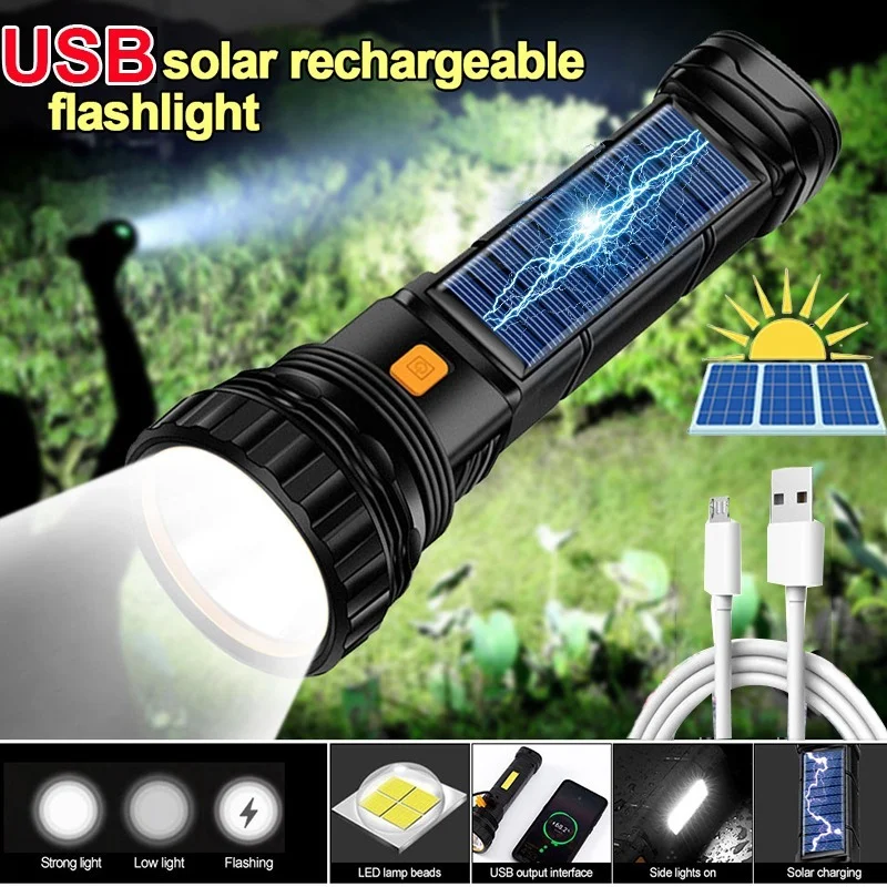 Details about   Battery Powered Flashlight Work Light Torch USB Charging Outdoor Camping CH 