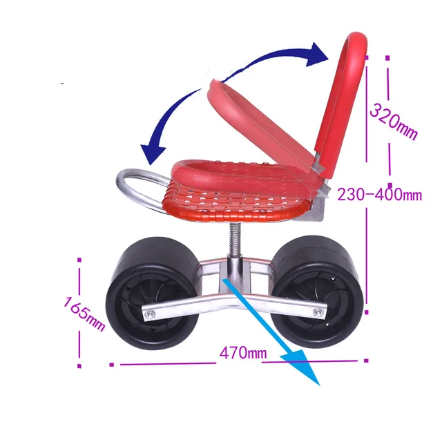 Kertes Gördülő Kosár 360 Forgó Üléses Farm Gyomlálási Ültetési Székhelyű Pázsitgondozó Robogó - Image 2