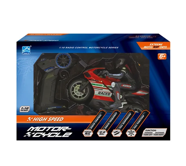 1: 10 2.4G High Speed Remote Control RC Stunt Motorbike  drift Car 30mins Drive Racing Motorbike RC Motorcycle Toy model 5