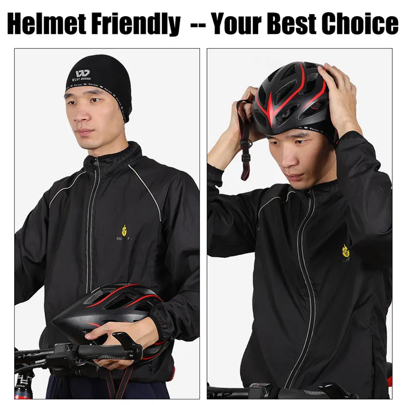 WEST BIKING Winter Cycling Cap Windproof Thermal Skull Cap Helmet Liner Running Skiing Motocycle Riding Men MTB Bike Hat