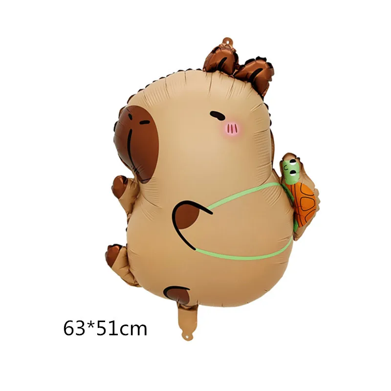 Capybara Geburtstagsdekoration Tischgeschirr Tassen Teller Niedliche Capybara-Luftballons Banner Hintergrund Schlüsselanhänger Geschenktüte Mädchen-Partyzubehör – Detail 35