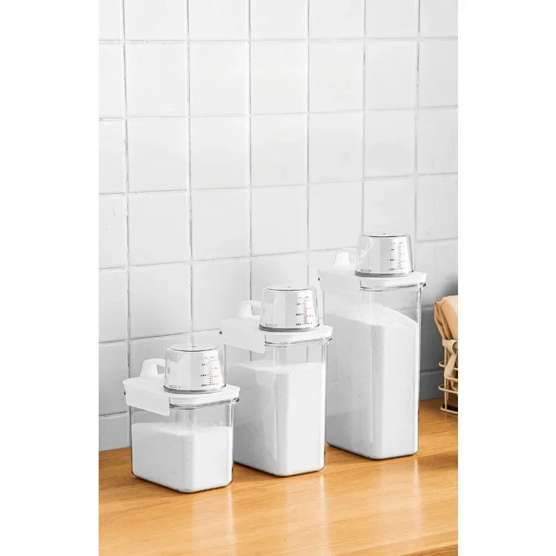Laundry powder storage box, bathroom laundry detergent storage tank, transparent acrylic box, household necessities 6