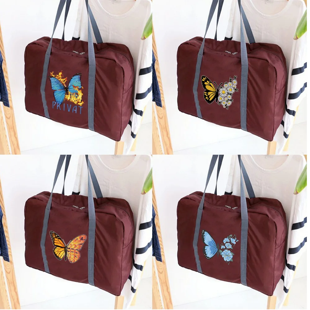 

Storage Bag Unisex Foldable Organizers Large Capacity Portable Luggage bag Waterproof Butterfly Print Travel Accessories