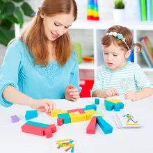 

Kids Wooden Creative Building Blocks Children Wooden Puzzles Toys Early Education Learning Toys Logic Training Parent-child Game