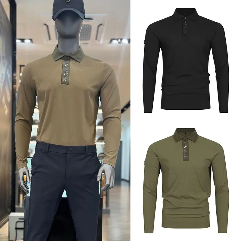 

Long Sleeve Polo Shirts for Men Moisture Wicking Mens Long Sleeve Polo Shirts Quick Dry Golf Polos for Men