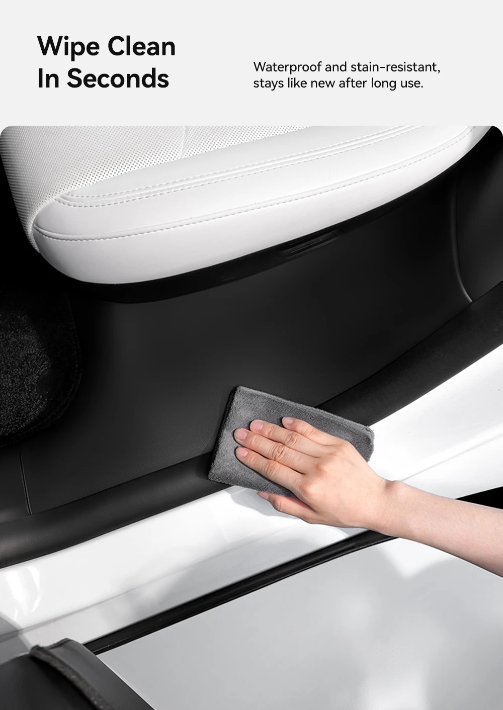 YZ Für Tesla Model Y/YL Juniper 2026 Auto Vordersitzschienen-Schutzabdeckung Hintere Türschweller Anti-Kick-Platte Innendekoration – Detail 5