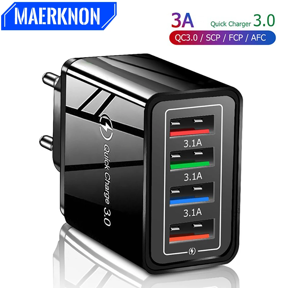 Quick Charge 3.0 For iPhone Charger Wall Fast Charging For Samsung S10 S9 S8 Plug Xiaomi Mi Huawei Mobile Phone Chargers Adapter