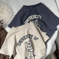 Pure Cotton Kids T-shirt Summer Clothes Short Sleeved Tops Tees Children Costume Fashion Cartoon Boys T Shirts Round Collar 1