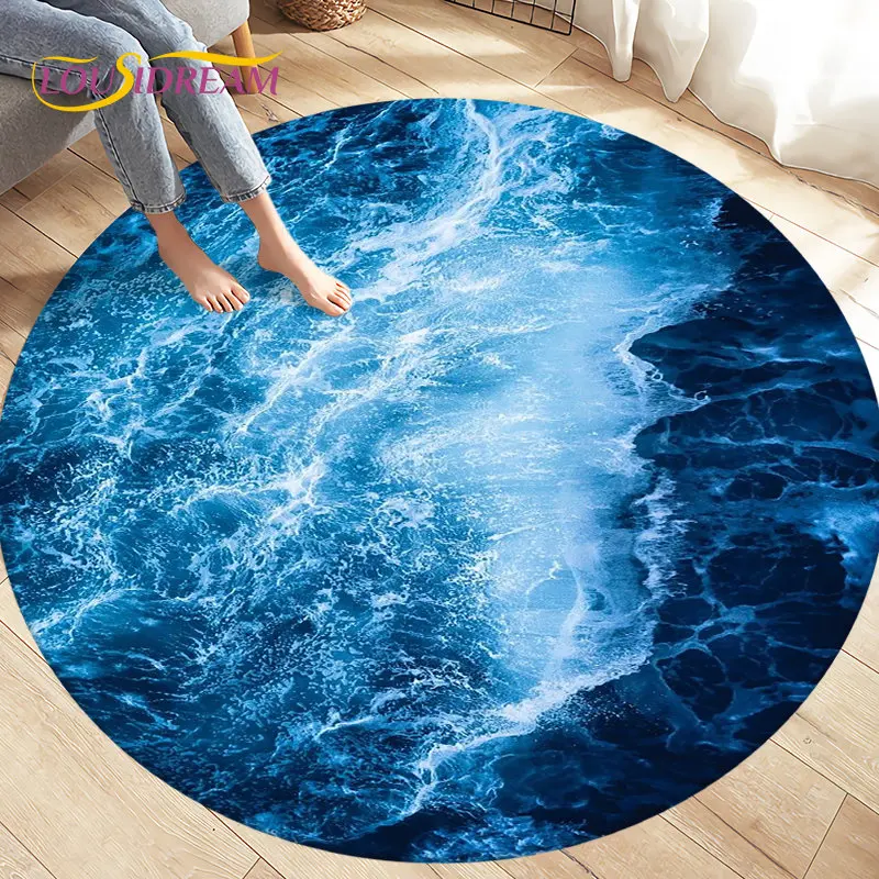 ラグ・カーペット round beach rug Amazon.com: Ocean Beach Round Rugs 6Ft Tropical Summer Theme