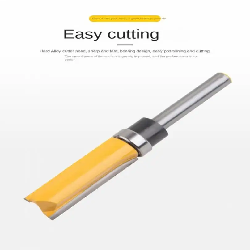 4pcs Straight Wood Milling Cutters For Woodworking Tool 1/4 Inch Shank Lengthened Trimming Cutter Prevent Tearing