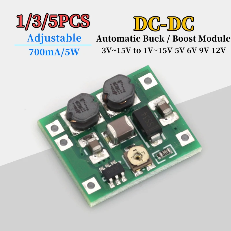 Versatile DC-DC Buck-Boost Converter Module | Adjustable Voltage Range 3V-15V | 700mA/5W Output