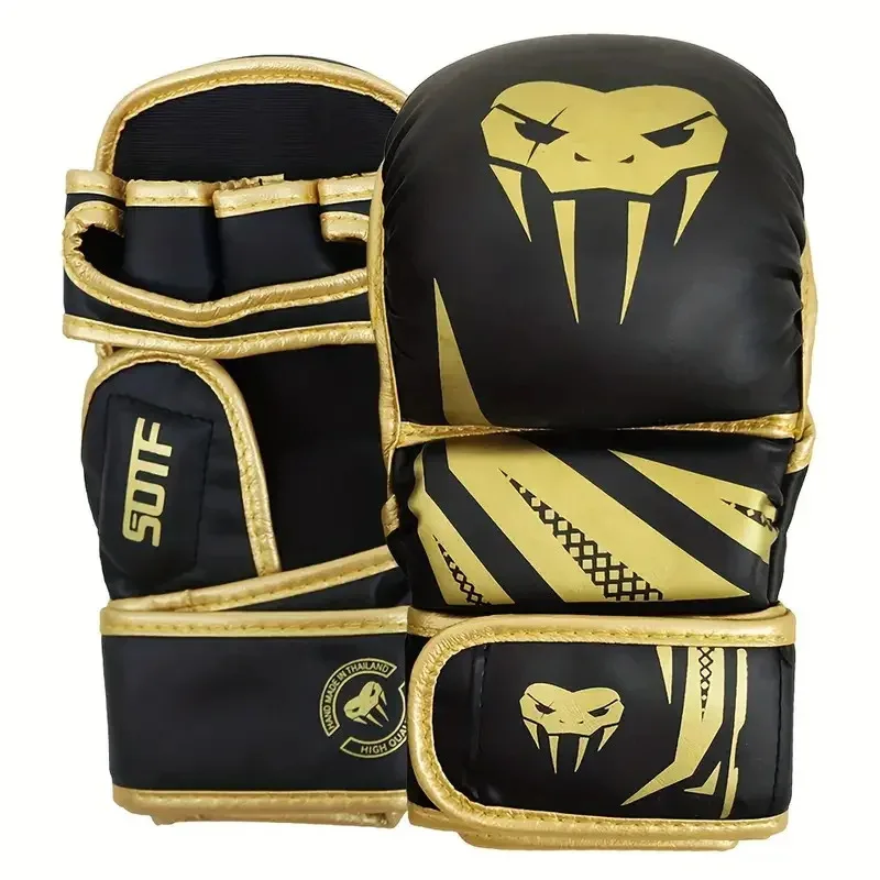 Professional MMA Half-Finger Boxing Gloves Thickened PU Muay Thai MMA Sanda Training Gloves Boxing Training Accessories, boxing gloves
