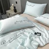 Grade A Washable Ice Silk Summer Quilt Set or 1 Pcs Quilt Skin-friendly  Air Conditioning Embroidered Comforter Summer Blanket 3