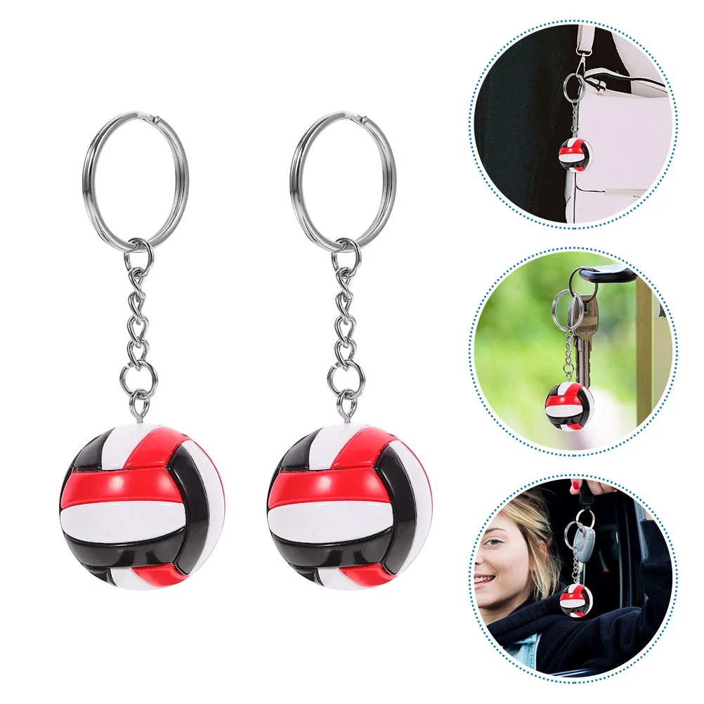 

2pcs Key Chains Pendant Portable Volleyball Keychains Ornament Exquisite Hanging Bag Pendants